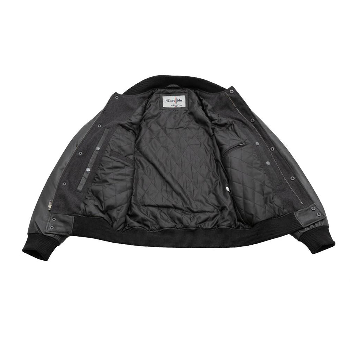 VARSITY - MEN'S WOOLEN JACKET WITH LEATHER SLEEVES