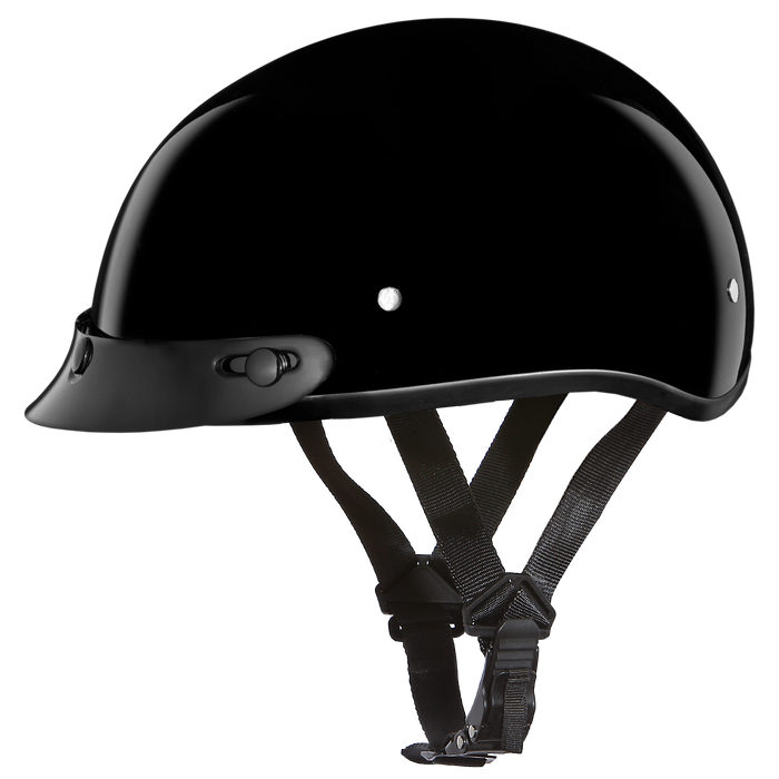 D.O.T. DAYTONA SKULL CAP- HI-GLOSS BLACK