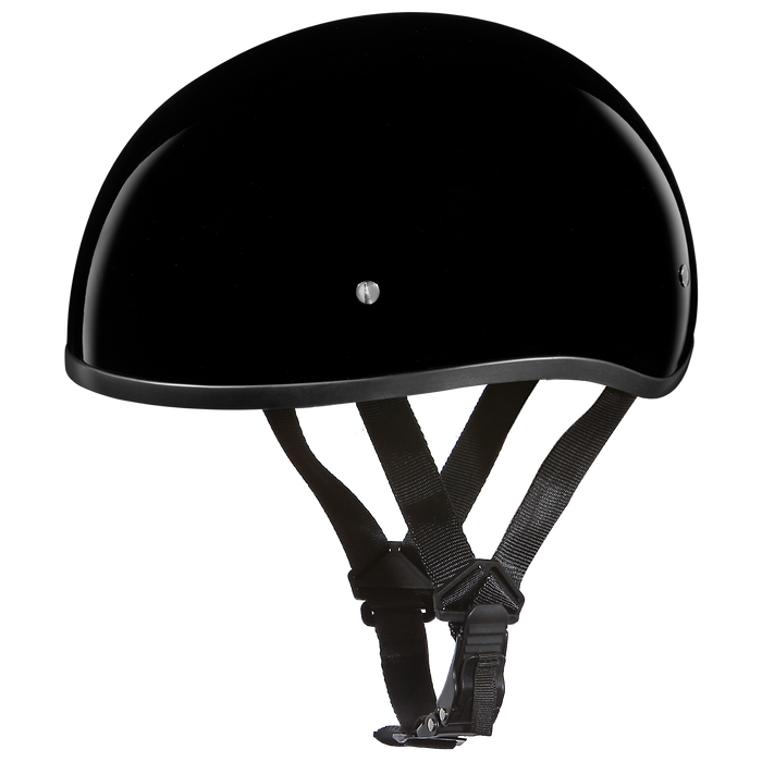 D.O.T. DAYTONA SKULL CAP W/O VISOR- HI-GLOSS BLACK