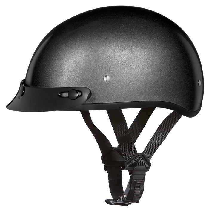 D.O.T. DAYTONA SKULL CAP- GUN METAL GREY METALLIC