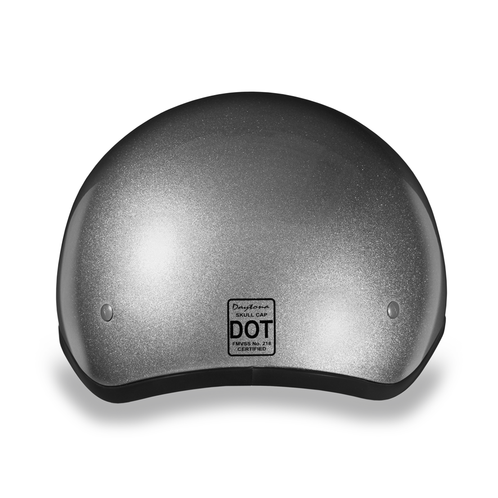 dot motorcycle cap helmet D.O.T. DAYTONA SKULL CAP- SILVER METALLIC – Bikers Gear Online