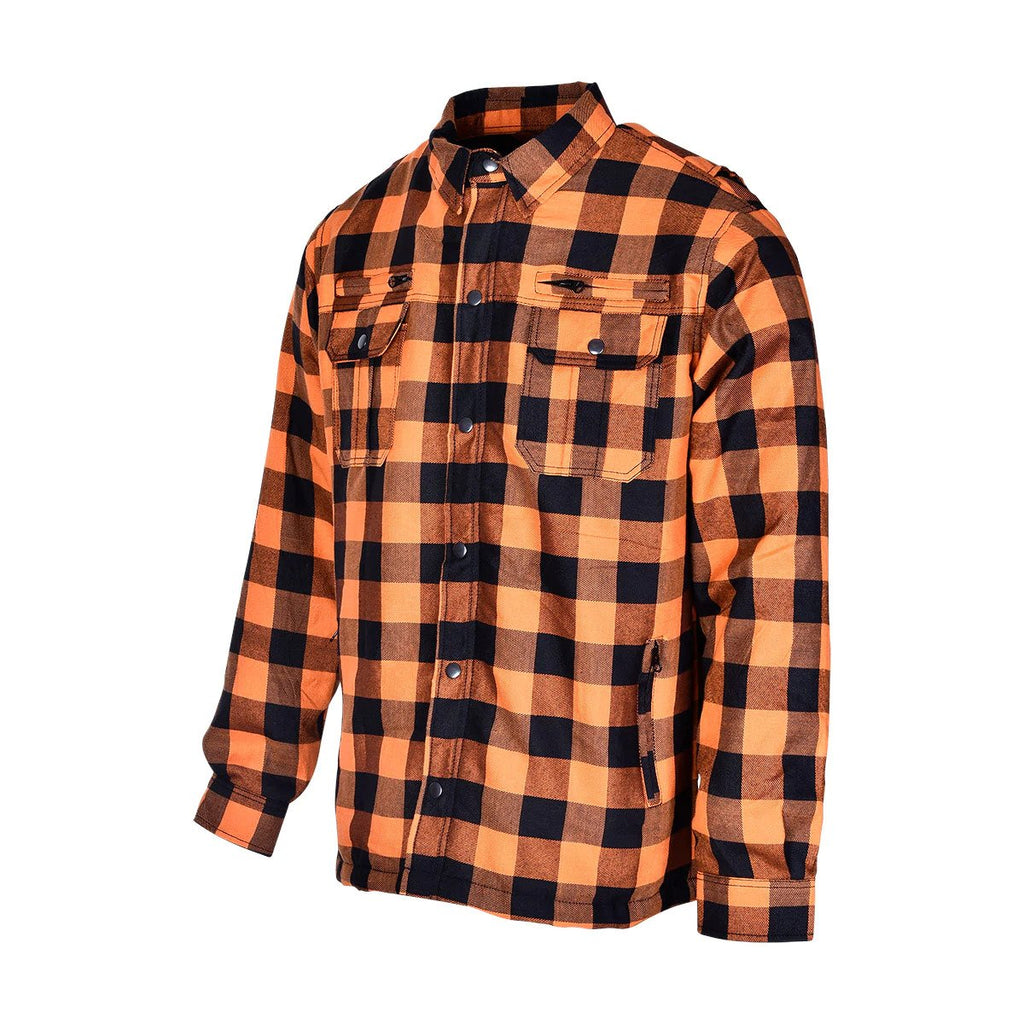 Men's Riding Flannel Shirts W/ Waterproof Zippers & Optional C.E. Armo