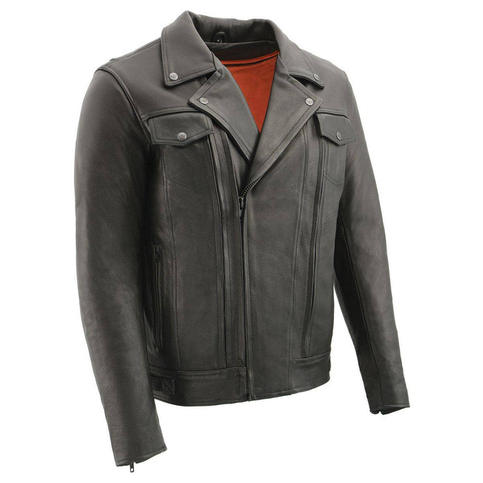 Men's Pistol Pete Vented Black Leather Cruiser Jacket