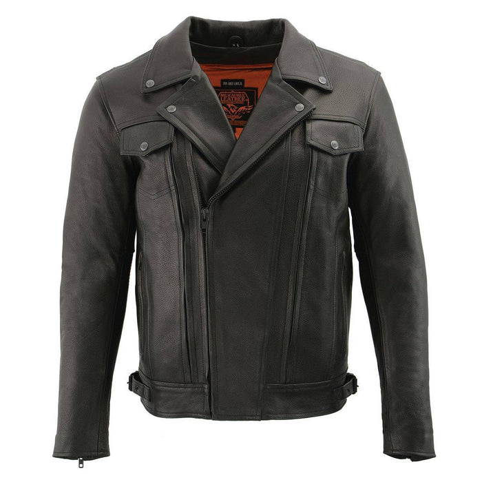 Men's Pistol Pete Vented Black Leather Cruiser Jacket