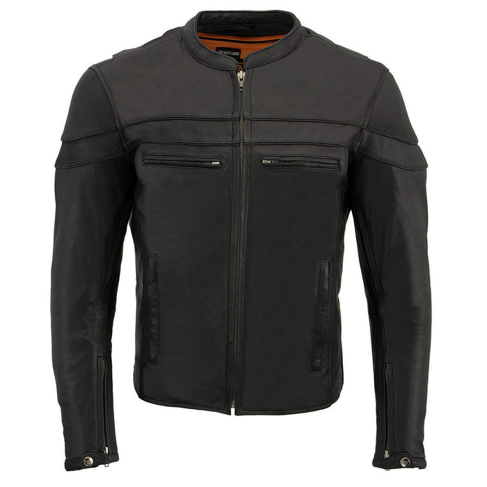Men's ‘Crossover’ Black Leather Lightweight MC Jacket