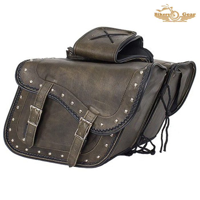 Genuine Distressed Brown Leather Concealed Carry Saddlebag