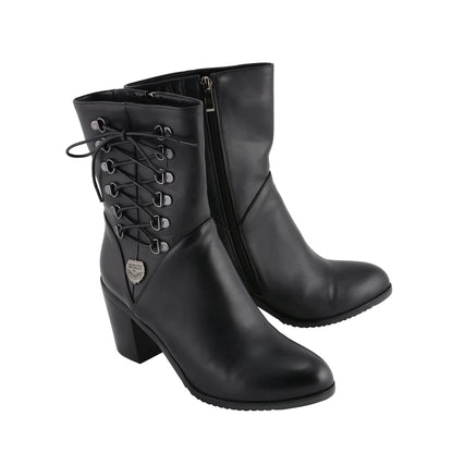 Womens Black Lace Side Riding Boots