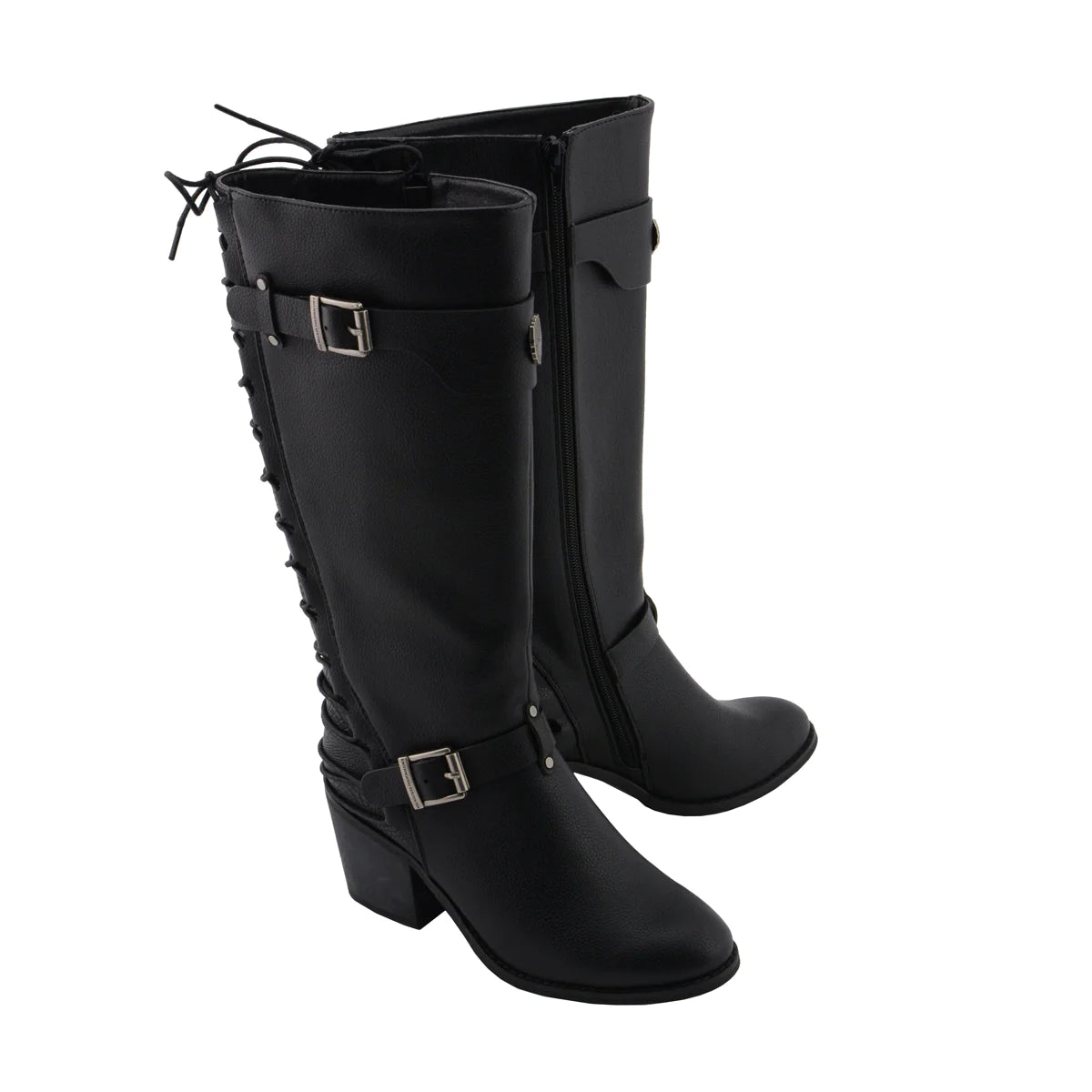 Womens Tall Black Back End Laced Riding Boots