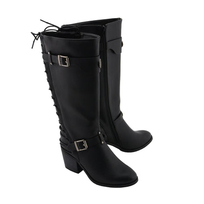 Womens Tall Black Back End Laced Riding Boots