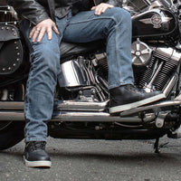 MBM9002 Men's Reinforced Leather Biker Riding Shoes Shift Protection
