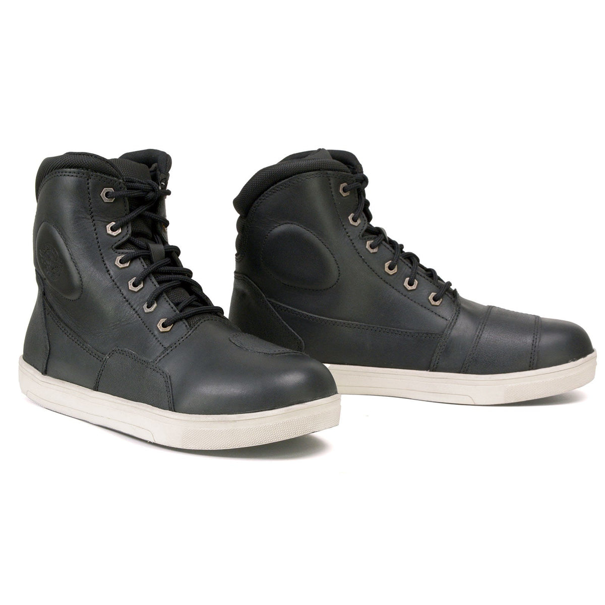MBM9002 Men's Reinforced Leather Biker Riding Shoes Shift Protection