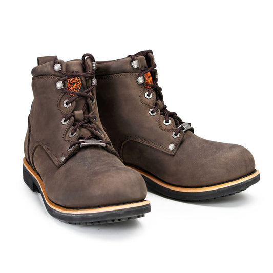 6-Inch Logger Motorcycle Boots, Dark Brown Leather, Lace-Up, Men's