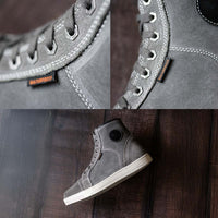 MBM9109 Street Riding Waterproof Shoes Suede Leather Reinforced Grey