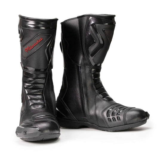 Type-R Waterproof Leather Riding Boots Black