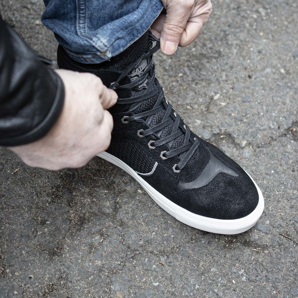MBM9151 Waterproof Street Riding Shoes Suede Leather Reinforced Black