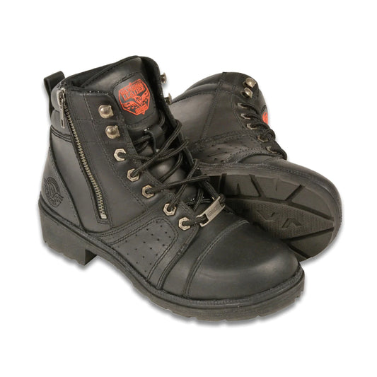 LADIES MOTORCYCLE LACE TO TOE BOOT