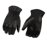 Men's Black Leather Thermal Lined Gloves with Cinch Wrist