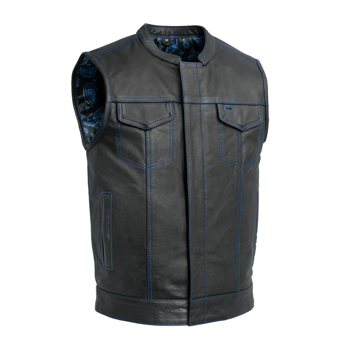 Mens leather vest on sale motorcycle