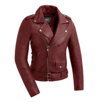 Popstar - Women's Motorcycle Leather Jacket oxblood