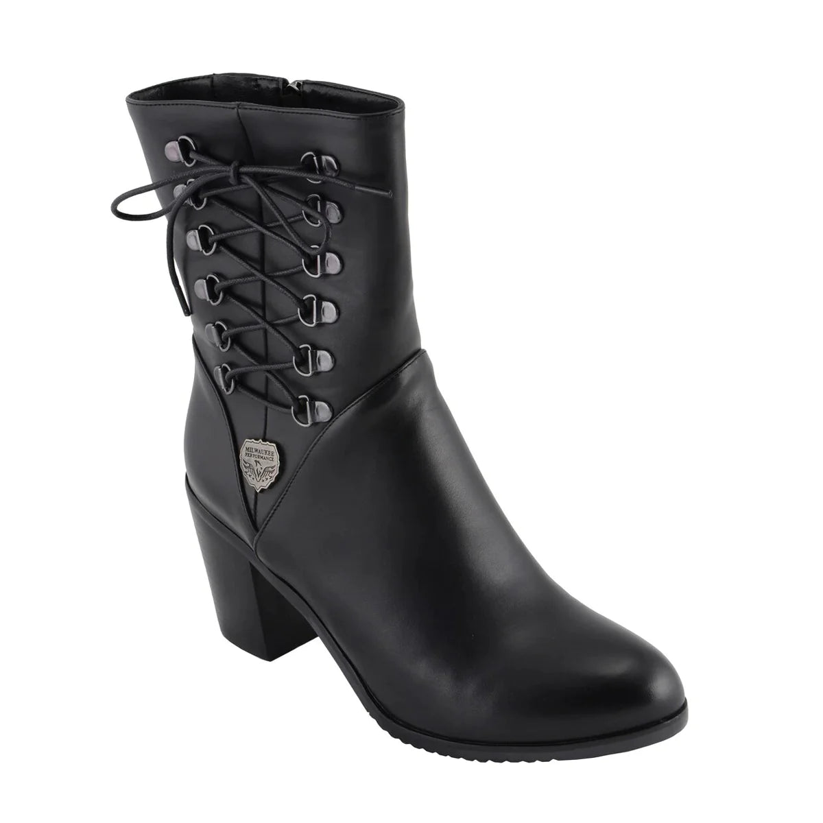 Womens Black Lace Side Riding Boots