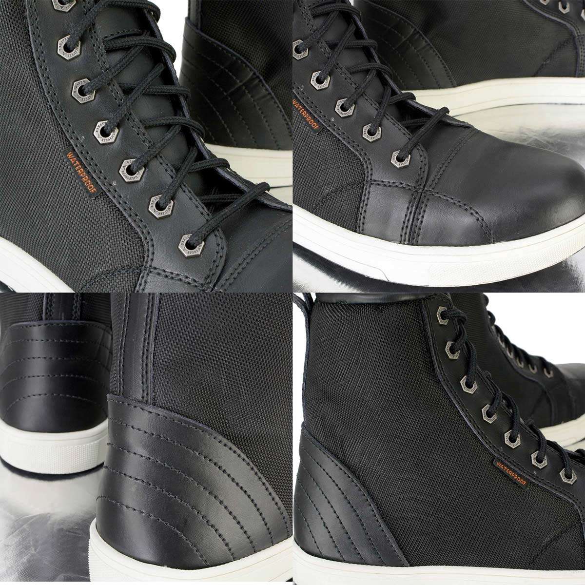 MBM9004WP Waterproof Motorcycle Riding Shoes Reinforced Leather Black