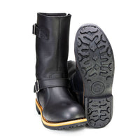 Antique Black Classic Engineer Motorcycle Riding Boots Men's