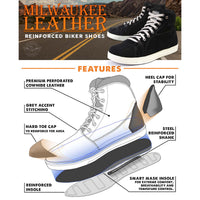 Premium Suede Leather Reinforced Street Riding Shoes with Ankle Support