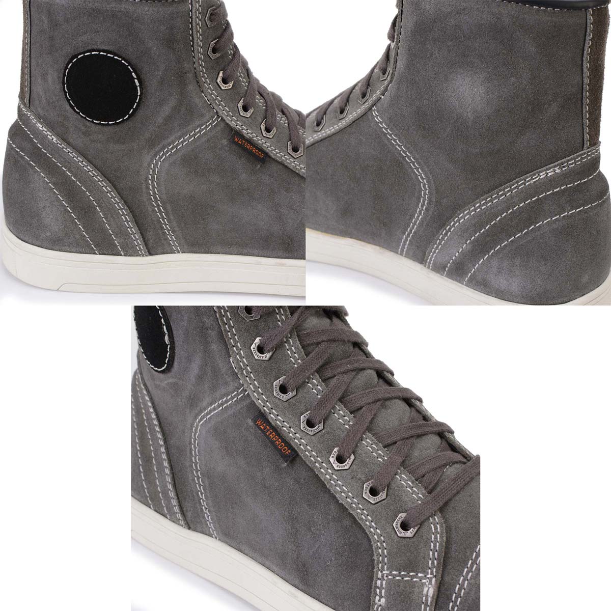MBM9109 Street Riding Waterproof Shoes Suede Leather Reinforced Grey