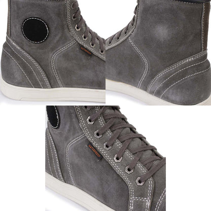MBM9109 Street Riding Waterproof Shoes Suede Leather Reinforced Grey