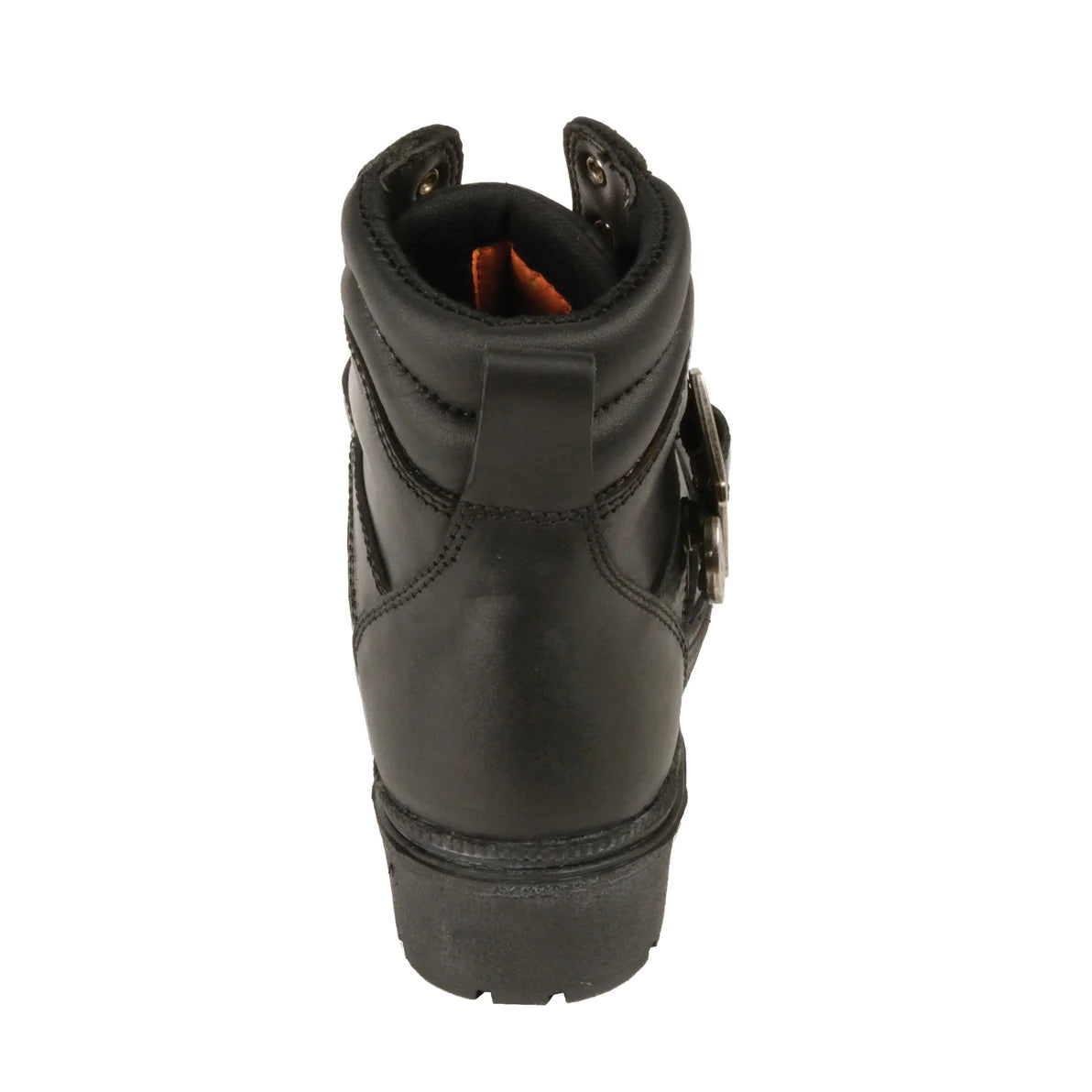 LADIES MOTORCYCLE SIDE BUCKLE PLAIN TOE BOOT