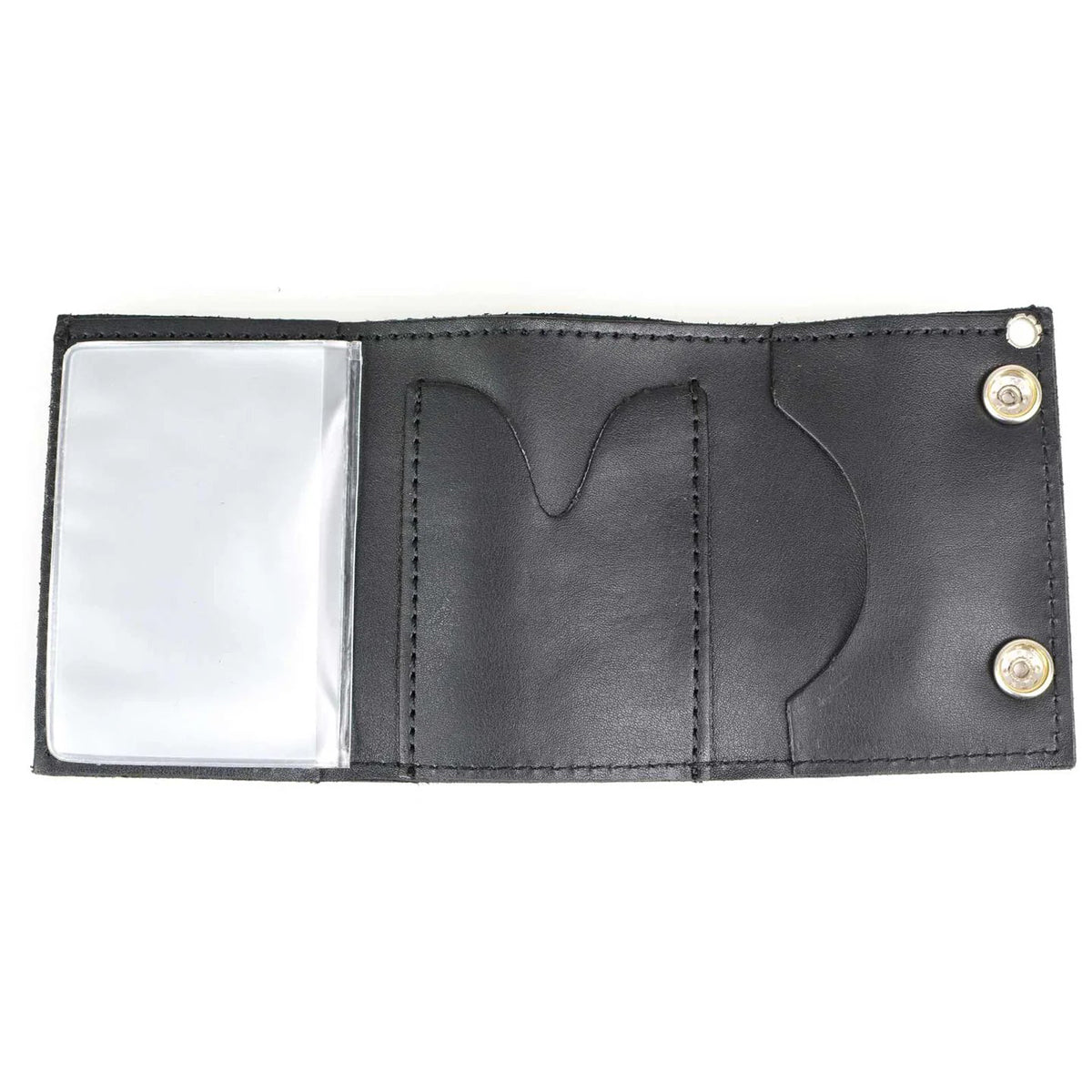 Men's 4” Leather “Flaming Eagle” Tri-Fold Wallet w/ Anti-Theft Stainless Steel Chain