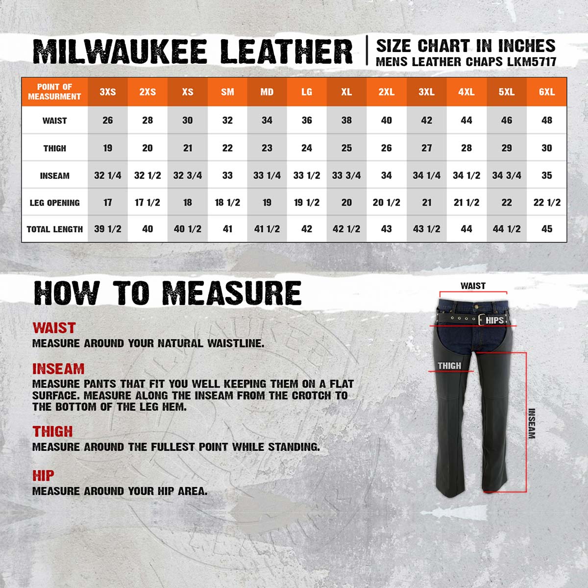 Men's Flat Black Premium Leather Motorcycle Chaps with Jean Pockets LKM5717