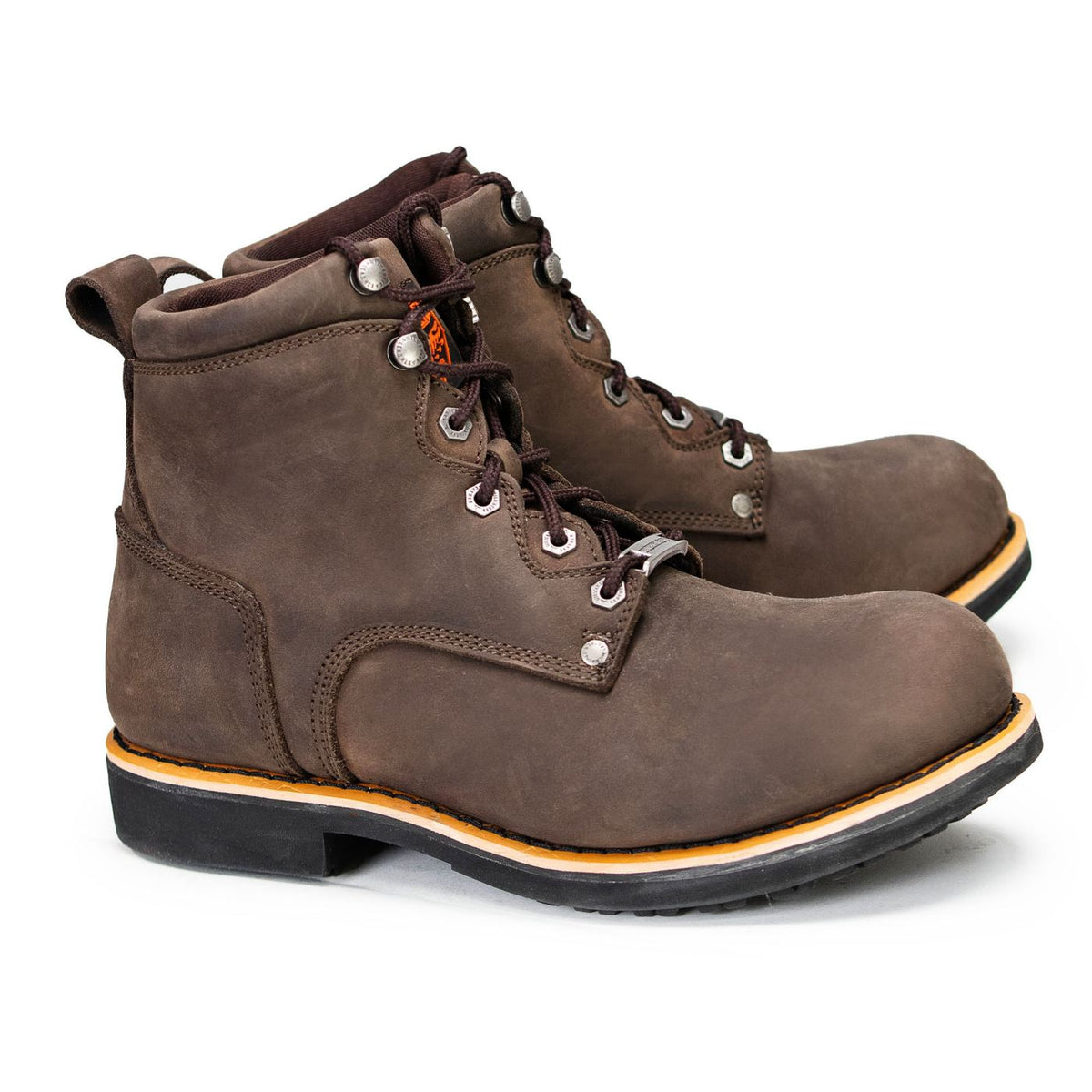 6-Inch Logger Motorcycle Boots, Dark Brown Leather, Lace-Up, Men's