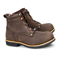 6-Inch Logger Motorcycle Boots, Dark Brown Leather, Lace-Up, Men's
