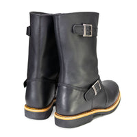 Antique Black Classic Engineer Motorcycle Riding Boots Men's