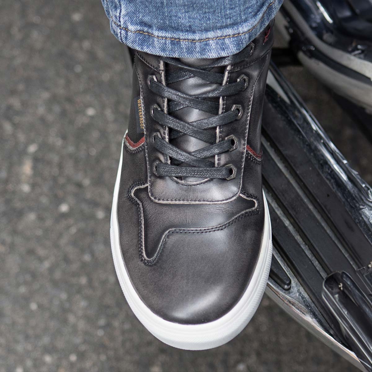 MBM9152 High-Top Biker Riding Shoes Waterproof Black