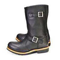 Antique Black Classic Engineer Motorcycle Riding Boots Men's