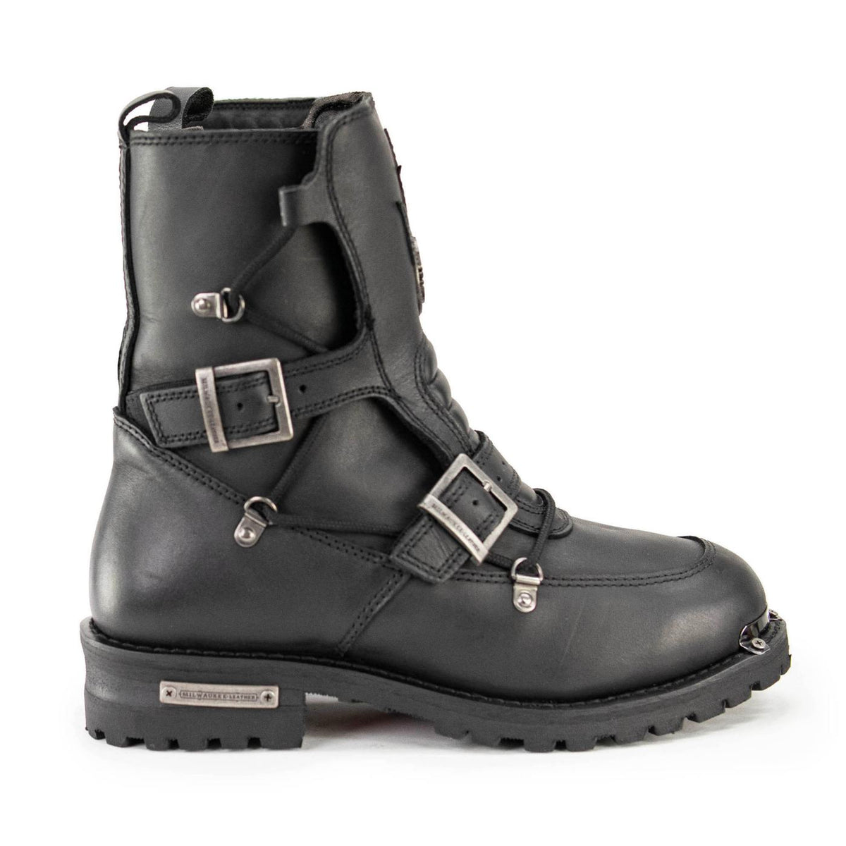 MBM9076 Tactical Logger Leather Boots with Buckle Enhancement Black