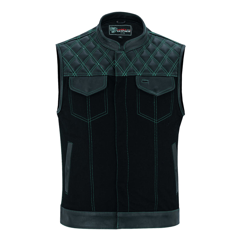 Zipper and Snap Closure Concealed Carry SOA Style Leather Vest