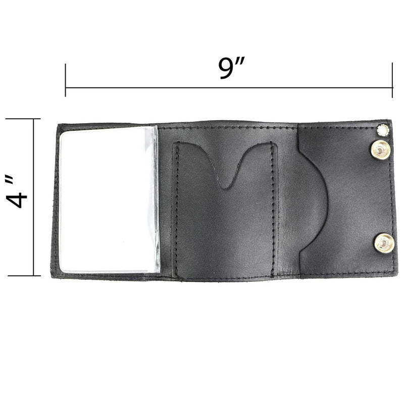 Men's 4” Leather “2nd Amendment” Tri-Fold Wallet w/ Anti-Theft Stainless Steel Chain