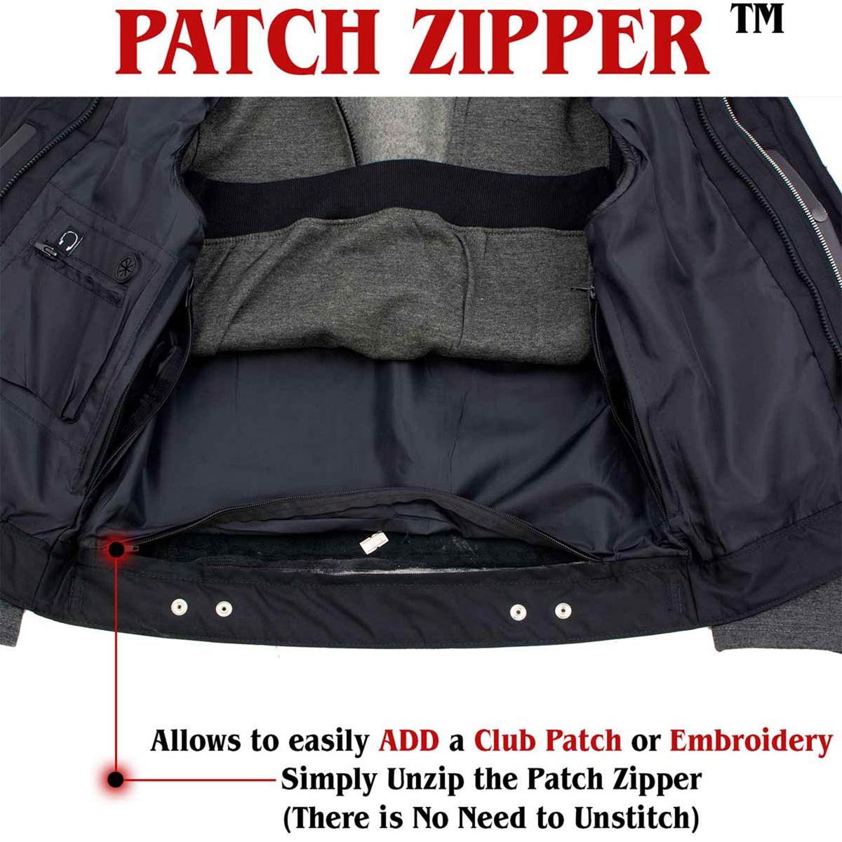 Men's 2 in 1 Classic Black Premium Leather Motorcycle Hoodie Jacket w/ Convertible Vest