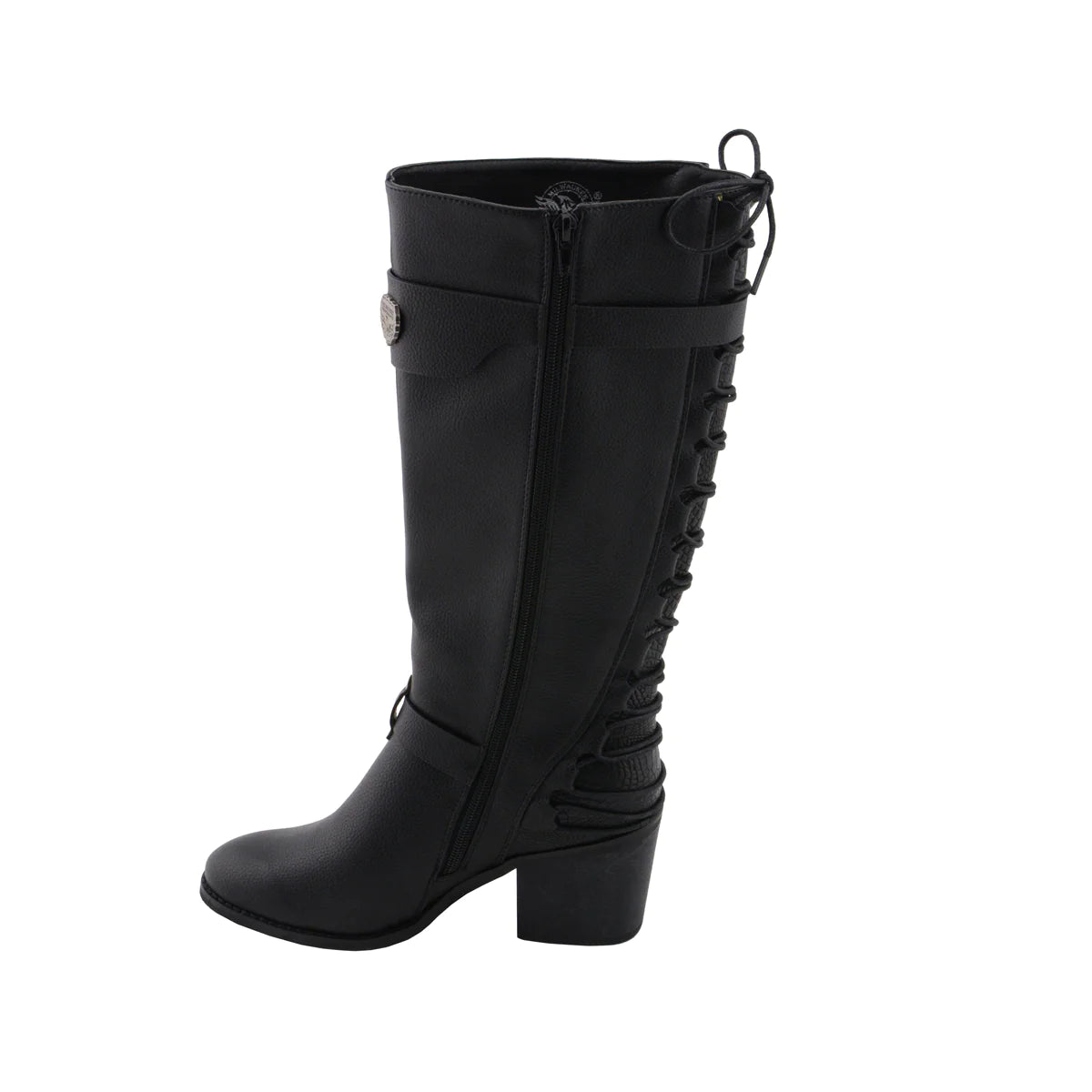 Womens Tall Black Back End Laced Riding Boots