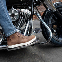 Waterproof Leather Motorcycle Riding Shoes Ankle Support Brown