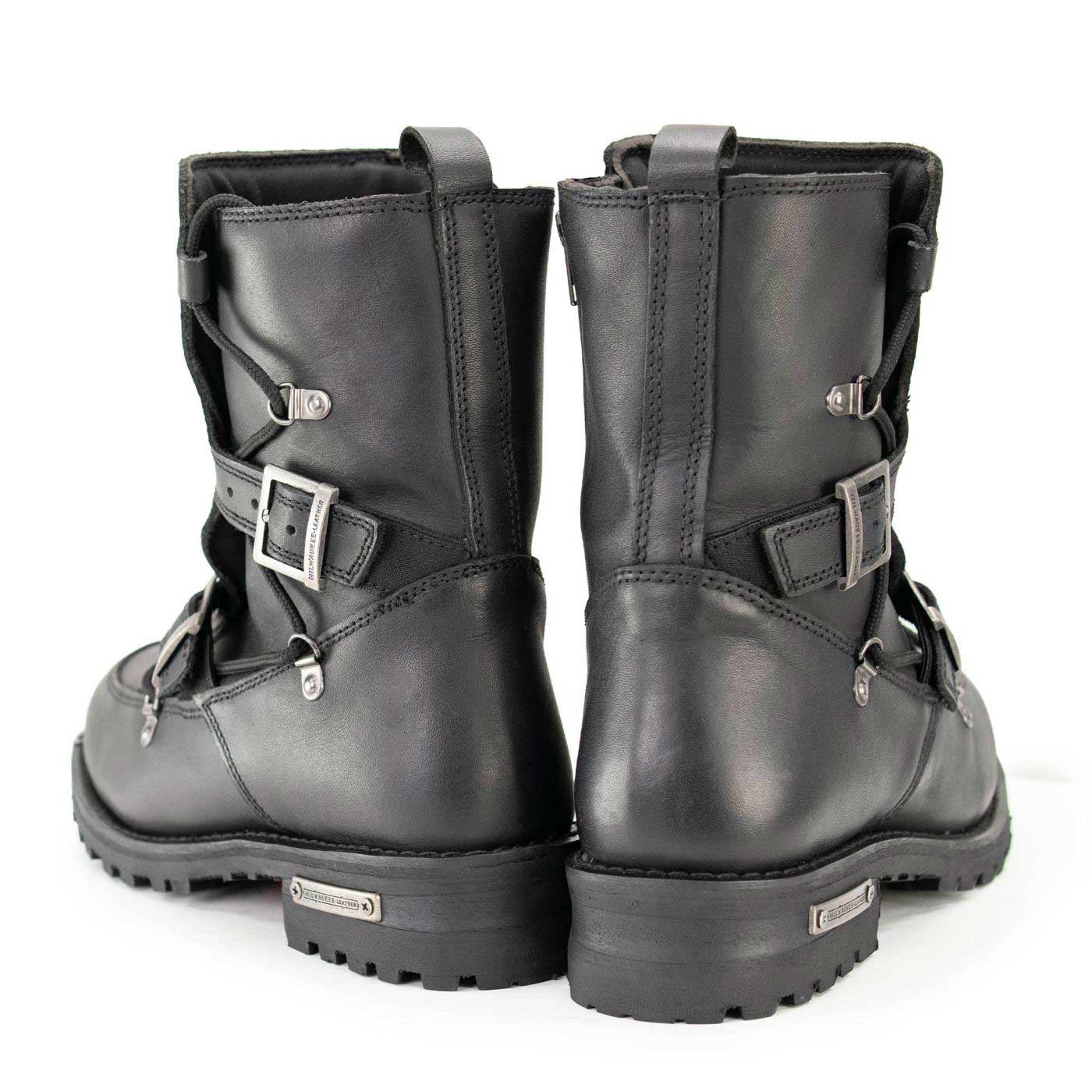 MBM9076 Tactical Logger Leather Boots with Buckle Enhancement Black