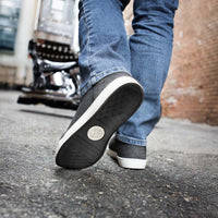 Men's Canvas Reinforced Motorcycle Casual Street Riding Shoes Black