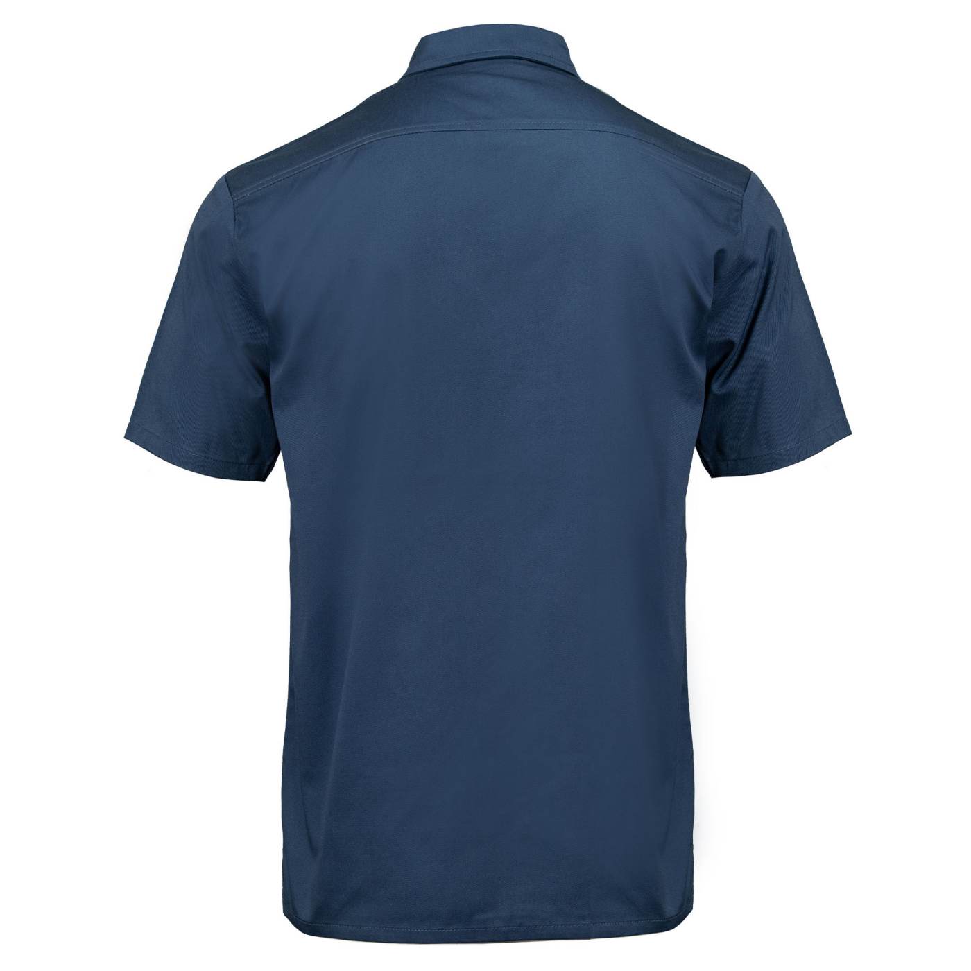 Men's Blue Pinstripe Short Sleeve Mechanic Work Shirt