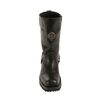 MEN'S WIDE MOTORCYCLE GENUINE WATERPROOF COW LEATHER 11 INCH LONG SQUARE BOOT
