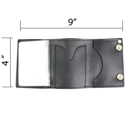 Men's 4” Leather “Eagle w/ Flag” Tri-Fold Wallet w/ Anti-Theft Stainless Steel Chain