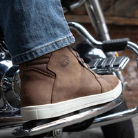 Waterproof Leather Motorcycle Riding Shoes Ankle Support Brown