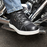 MBM9004WP Waterproof Motorcycle Riding Shoes Reinforced Leather Black